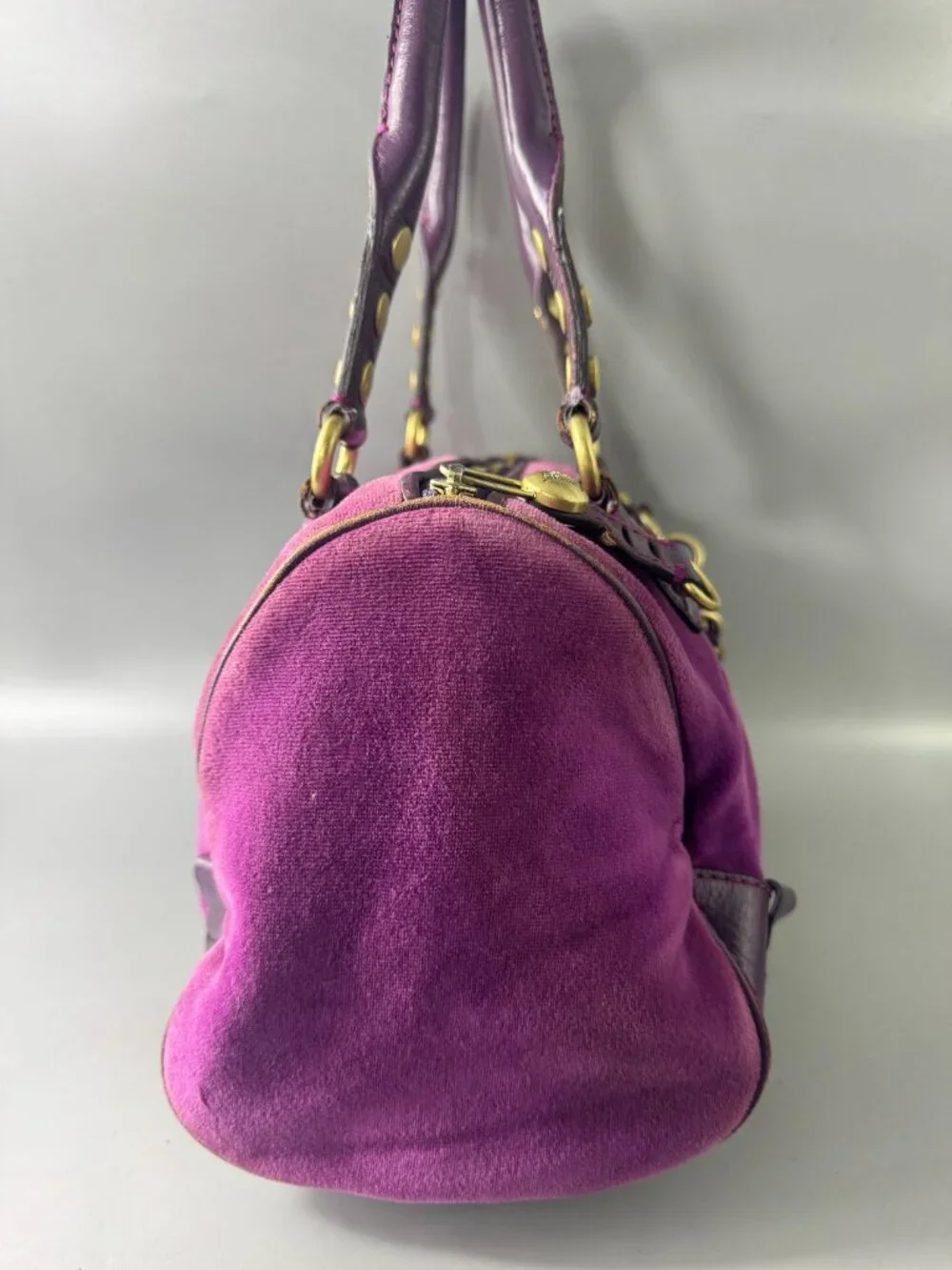 Vintage Juicy Couture Y2K Purple Velvet Shoulder Bag